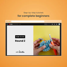 Load image into Gallery viewer, The Woobles - Jojo the Bunny Beginner Crochet Kit
