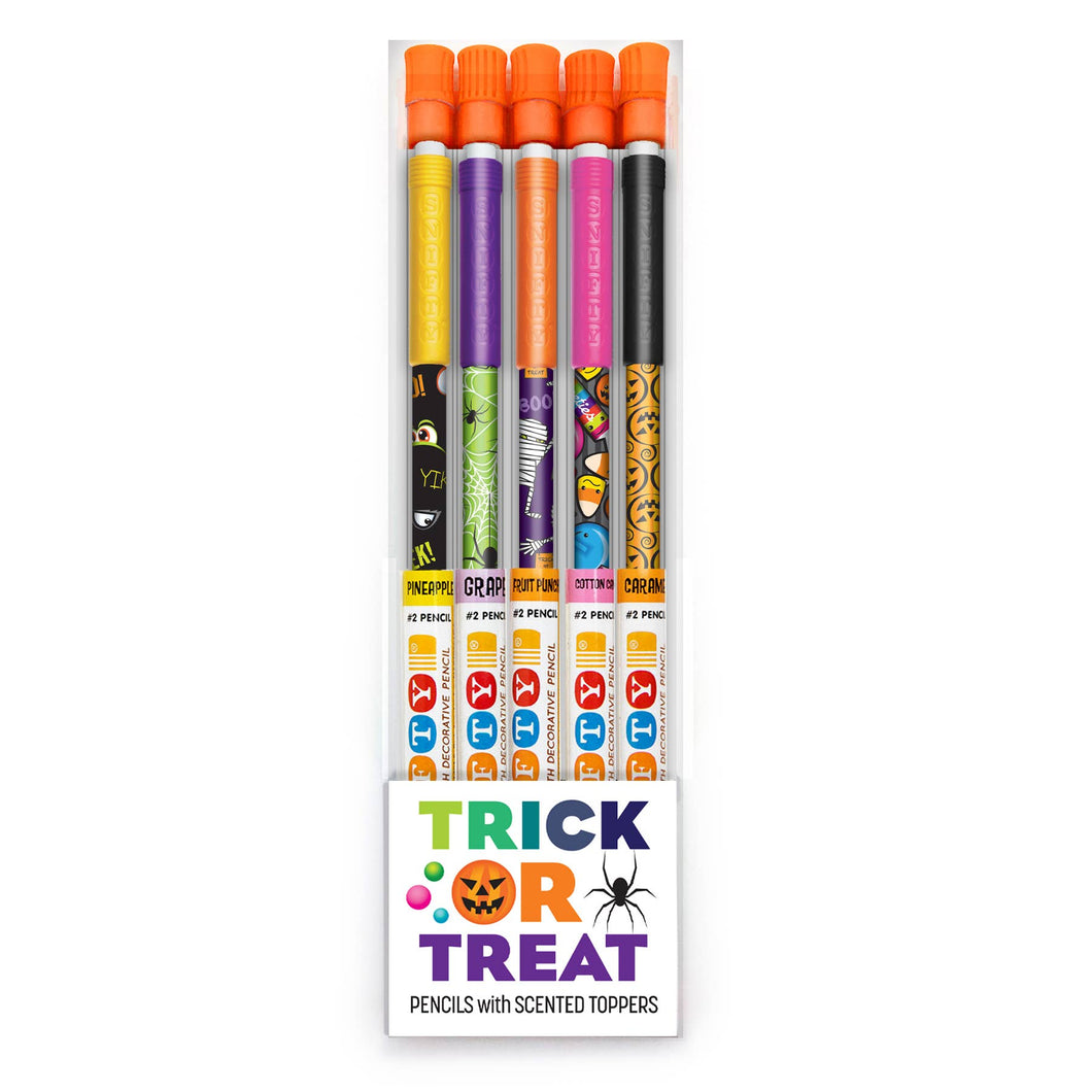 Trick or Treat Halloween Scented Pencil Toppers - 5 in a Pack PENCIL TOPPERS 5 PACK