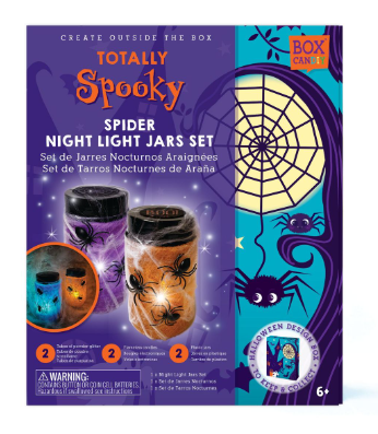 Totally Spooky Spider Night Light Jars Set