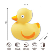Load image into Gallery viewer, Lily the Duck Bath Toy Hole Free - 100% Pure Natural Rubber
