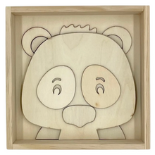 Load image into Gallery viewer, Wooden Panda Paint &amp; Stack Puzzlers
