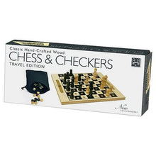 Load image into Gallery viewer, Chess &amp; Checkers - Wooden Travel Edition
