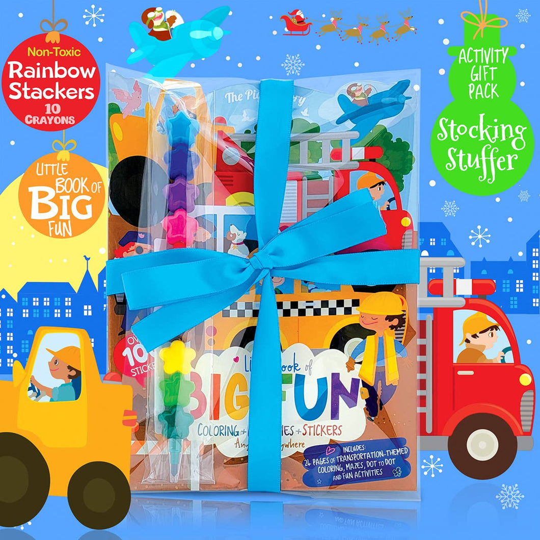 Crazy Car Town Stocking Stuffer Activity Gift Pack for Kids