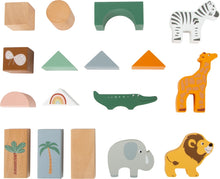 Load image into Gallery viewer, Small Foot Pastel Building Blocks Safari Theme 50 Piece Playset
