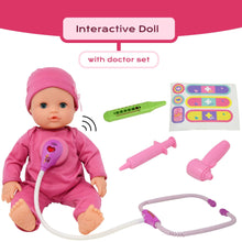 Load image into Gallery viewer, Interactive 16” Baby Doll Toy Doctor Kit
