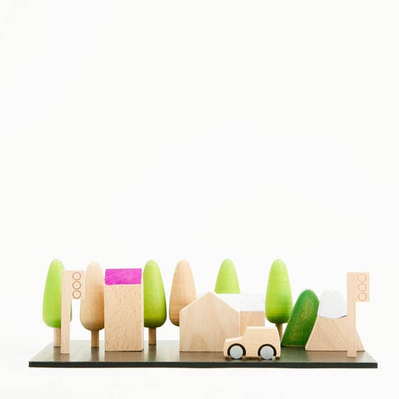 Tiny Magnetic Wooden Town