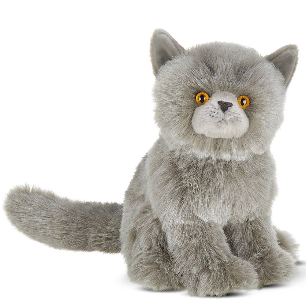 Gordie the grey plush Persian cat