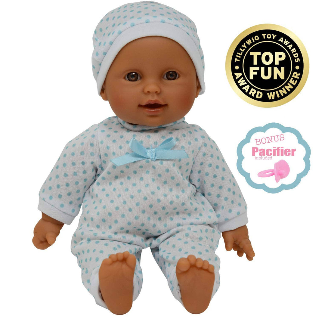 Soft Body Hispanic Newborn 11-inch Baby Doll in Gift Box - Doll Pacifier Included