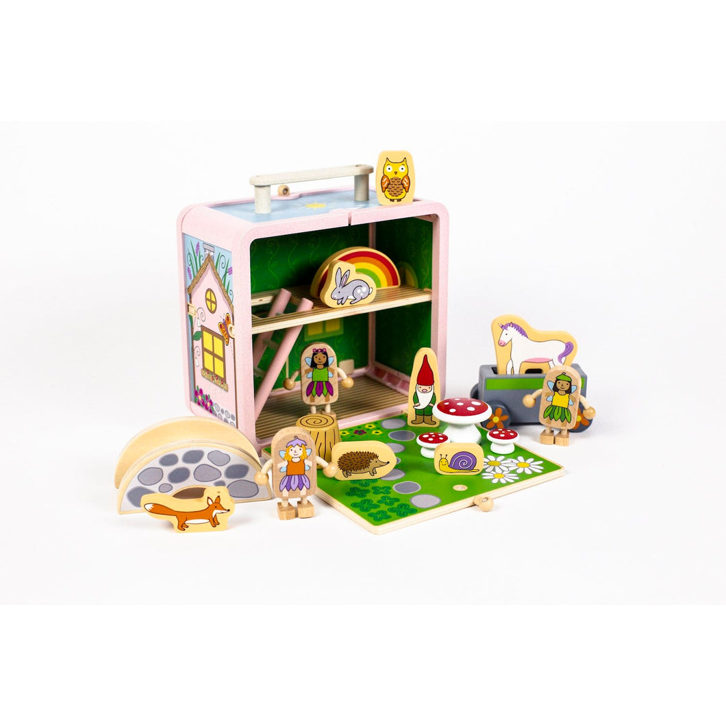 Pretend Play Fairy House Suitcase with Accessories