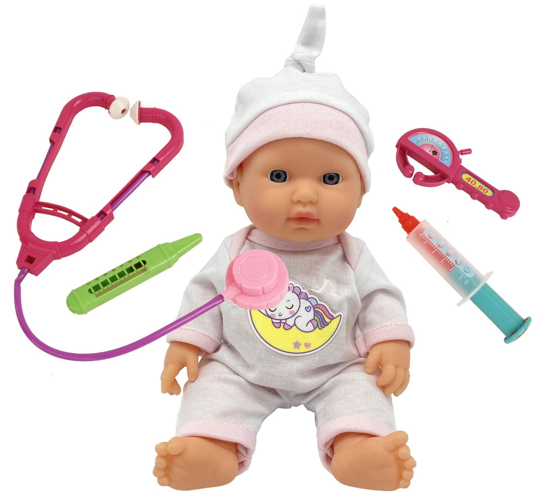 Baby Doll Doctor Set & Unicorn Hospital Clothes for Kids