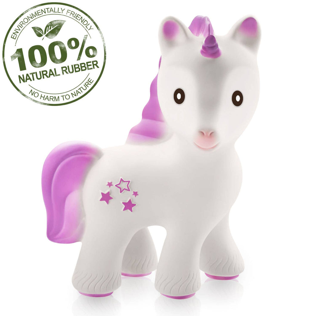 Mira the Unicorn Teether Lavender - 100% Pure Natural Rubber