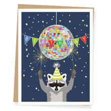 Load image into Gallery viewer, Disco Raccoon Birthday Card

