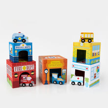 Load image into Gallery viewer, Stackables Nested Cardboard Toys &amp; Cars Set : Busy City
