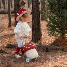 Load image into Gallery viewer, Mushroom Luggy Rattan Red &amp; White
