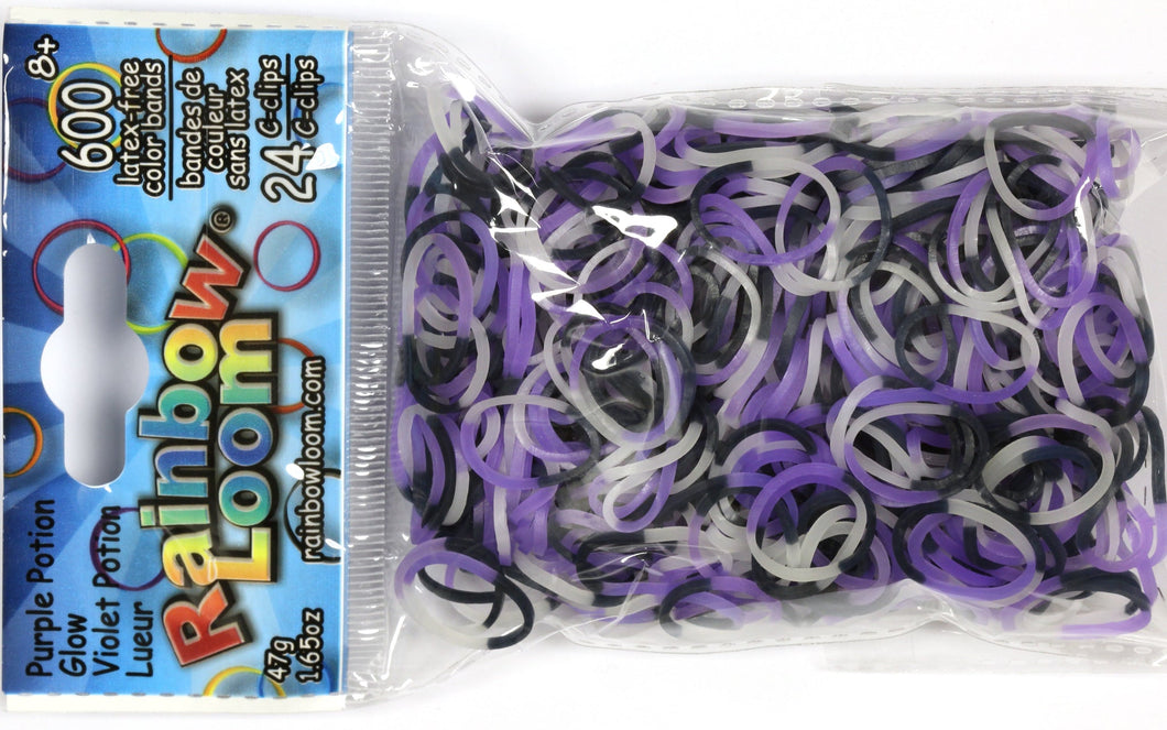 Halloween Rainbow Loom Rubberbands Packages - Purple Potion Glow
