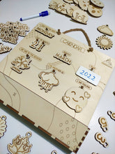 Load image into Gallery viewer, Montessori Wood Perpetual Calendar, Educational Toy Engraved

