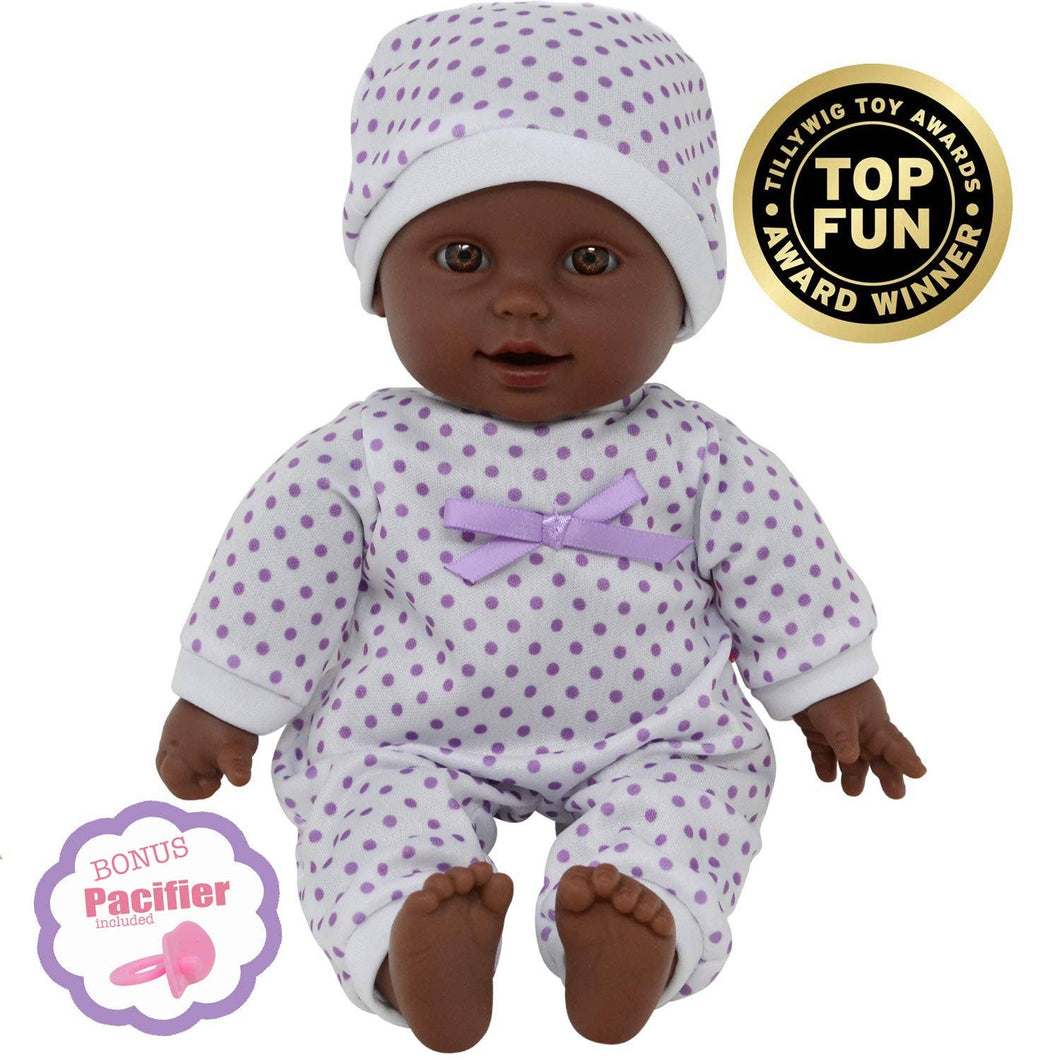 Soft Body African American Newborn 11' Baby Doll in Gift Box - Doll Pacifier Included