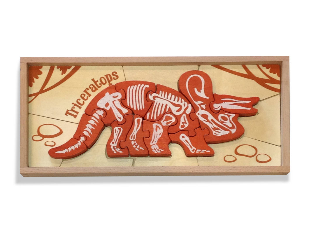 Triceratops Double Sided Dino Skeleton Puzzle