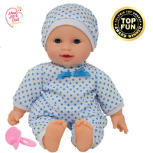 Load image into Gallery viewer, 11&quot; Doll Polka Dots W/ Pacifier: Boy
