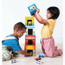 Load image into Gallery viewer, Stackables Nested Cardboard Toys &amp; Cars Set : Rainbow Town
