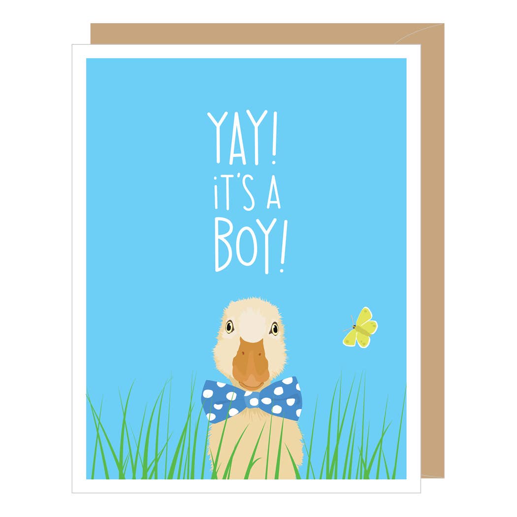 Baby Boy Duckling New Baby Card